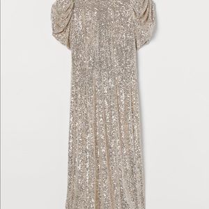 Puff sleeved Sequined dress